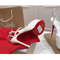 Perfect Christian Louboutin Jenlove Alta Platform Sandals 15cm in Patent Leather White 1030124