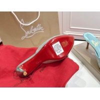 Low Cost Christian Louboutin Me Dolly Strass Heel Slides Sandal 5.5cm Green 1030139