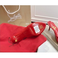 Top Grade Christian Louboutin Me Dolly Heel Slides Sandal 5.5cm in Patent Leather Red 1030145