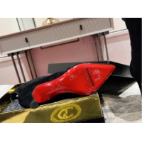 Best Product Christian Louboutin Santigag Heel Ankle Boots 8.5cm in Suede Black 1030149