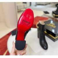 Buy Luxury Christian Louboutin Turela Heel Ankle Boots 8.5cm in Calf Leather Black 1030154