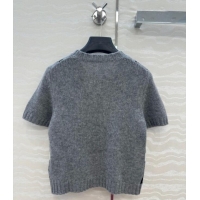 Good Product Prada Cashmere Plaid Top PR090426 Grey 2025