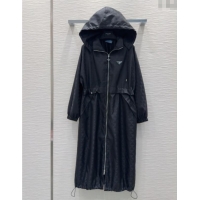 Luxury Cheap Prada Nylon Coat PR091923 Black 2025