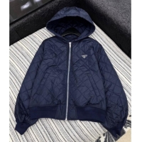 Top Quality Prada Quilted and Cotton Padded Jacket PR091910 Blue 2025