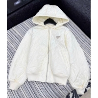 Reasonable Price Prada Quilted and Cotton Padded Jacket PR091910 White 2025
