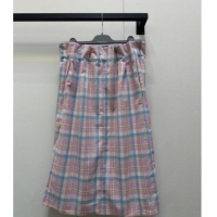 Best Price Prada Plaid Skirt with Bow PR091940 Pink 2025