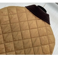 Luxury Cheap Prada Quilted Cotton-Padded Short Jacket Brandy PR091964 Brown 2025