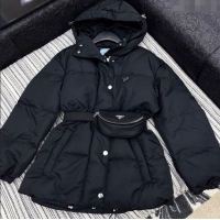 Top Quality Prada Down Jacket with Pouch PR091980 Black 2025