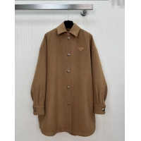 Market Sells Discount Prada Wool Coat PR101403 Brown 2025