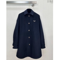 Good Looking Prada Wool Coat PR101403 Blue 2025