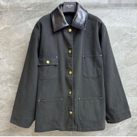 Well Crafted Prada Cotton and Lambskin Leather Jacket PR101501 Grey 2025