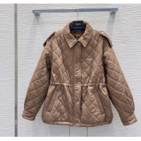 Top Grade Prada Quilted Cotton Jacket PR101502 Brown 2025