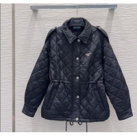 Top Quality Prada Quilted Cotton Jacket PR101502 Black 2025