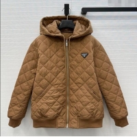 Shop Best Price Prada Quilted Cotton Jacket PR101503 Brown 2025