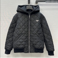 Luxury Cheap Prada Quilted Cotton Jacket PR101503 Black 2025