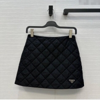 Best Price Prada Quilted Cotton Mini Skirt PR101503 Black 2025