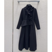 Well Crafted Dior Wool Blend Dress DR101505 Black 2025