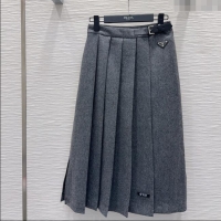Traditional Discount Prada Wool Blend Skirt PR111520 Grey 2025