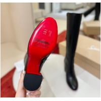 Top Grade Christian Louboutin Jane Botta High Heel Boots 8.5cm in Calf Leather Black 1030165