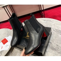 Best Product Christian Louboutin Turelastic Heel Ankle Boots 5.5cm in Calf Leather Black 1030168