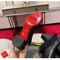 Best Product Christian Louboutin Turelastic Heel Ankle Boots 5.5cm in Calf Leather Black 1030168