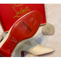 Best Grade Christian Louboutin Study Heel Ankle Boots 5.5cm in Calf Leather White 1030171