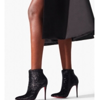 Luxurious Christian Louboutin So Kate Booty Heel Ankle Boots 10cm in Sequins 1030174