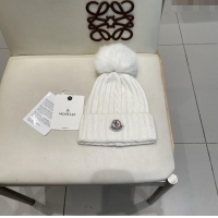 Well Crafted Moncler Wool Hat M103008 White 2025