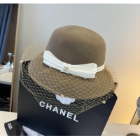 Luxury Discount Chanel Wool Hat CH103022 Brown 2025