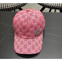 Famous Brand Gucci GG Canvas Baseball Hat with Strass GG111103 Pink 2025