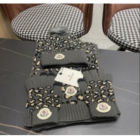 Inexpensive Moncler Wool Hat & Gloves & Scarf M103026 Deep Grey 2025