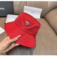 Grade Quality Prada Nylon Bucket Hat P103107 Red 2025