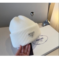 Well Crafted Prada Knit Hat PR111101 White 2025