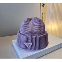 Reasonable Price Prada Knit Hat PR111101 Purple 2025