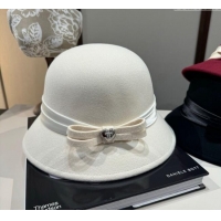 Well Crafted Chanel Wool Bucket Hat with Heart CH111104 White 2025