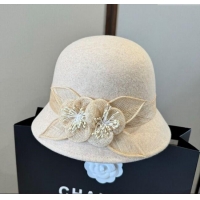 Top Quality Chanel Bucket Hat with Bloom CH111105 Beige 2025