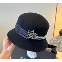 Well Crafted Chanel Wool Bucket Hat with Star CH111106 Black 2025