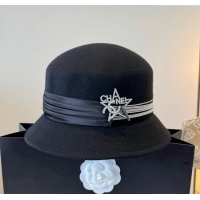 Well Crafted Chanel Wool Bucket Hat with Star CH111106 Black 2025