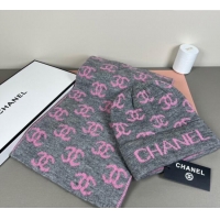 Best Product Chanel CC Allover Hat and Scarf Set CH111108 Grey/Pink 2025