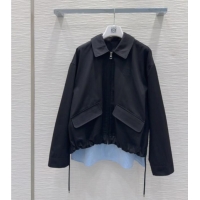 Luxury Cheap Loewe Jacket L82923 Black/Blue 2025