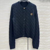 Top Quality Loewe Knit Cardigan L090229 Black 2025