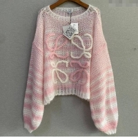 Shop Grade Loewe Mohair Crochet Sweater 0904 Light Pink 2025