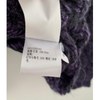 Luxury Cheap Loewe Mohair Crochet Sweater 0904 Dark Purple 2025