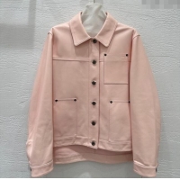 Luxury Cheap Loewe Lambskin Leather Jacket 1015 Pink 2025
