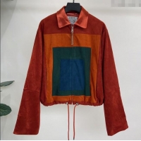 Traditional Specials Loewe Suede Patchwork Jacket 1015 Dark Red 2025