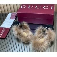 Good Quality Gucci Jordaan GG Suede and Wool Flat Slipper with Horsebit Black GG102003 1020054