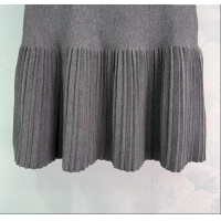 Unique Grade Miu Miu Wool Knit Skirt with Bloom 0814 Grey 2025