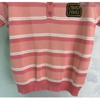 Unique Grade Miu Miu Striped Tops 0814 Pink 2025