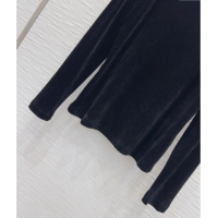 Super Quality Miu Miu Velvet Sweatshirt 0814 Black 2025