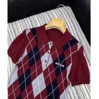 ​Good Looking Miu Miu Cashmere Plaid Polo Shirt 0814 Red 2025